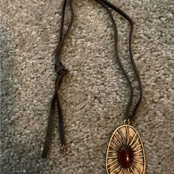 Like New Lucky Brand Gold w/ Rust Stone Set: Necklace, Earrings & Bracelet - Picture 5 of 8